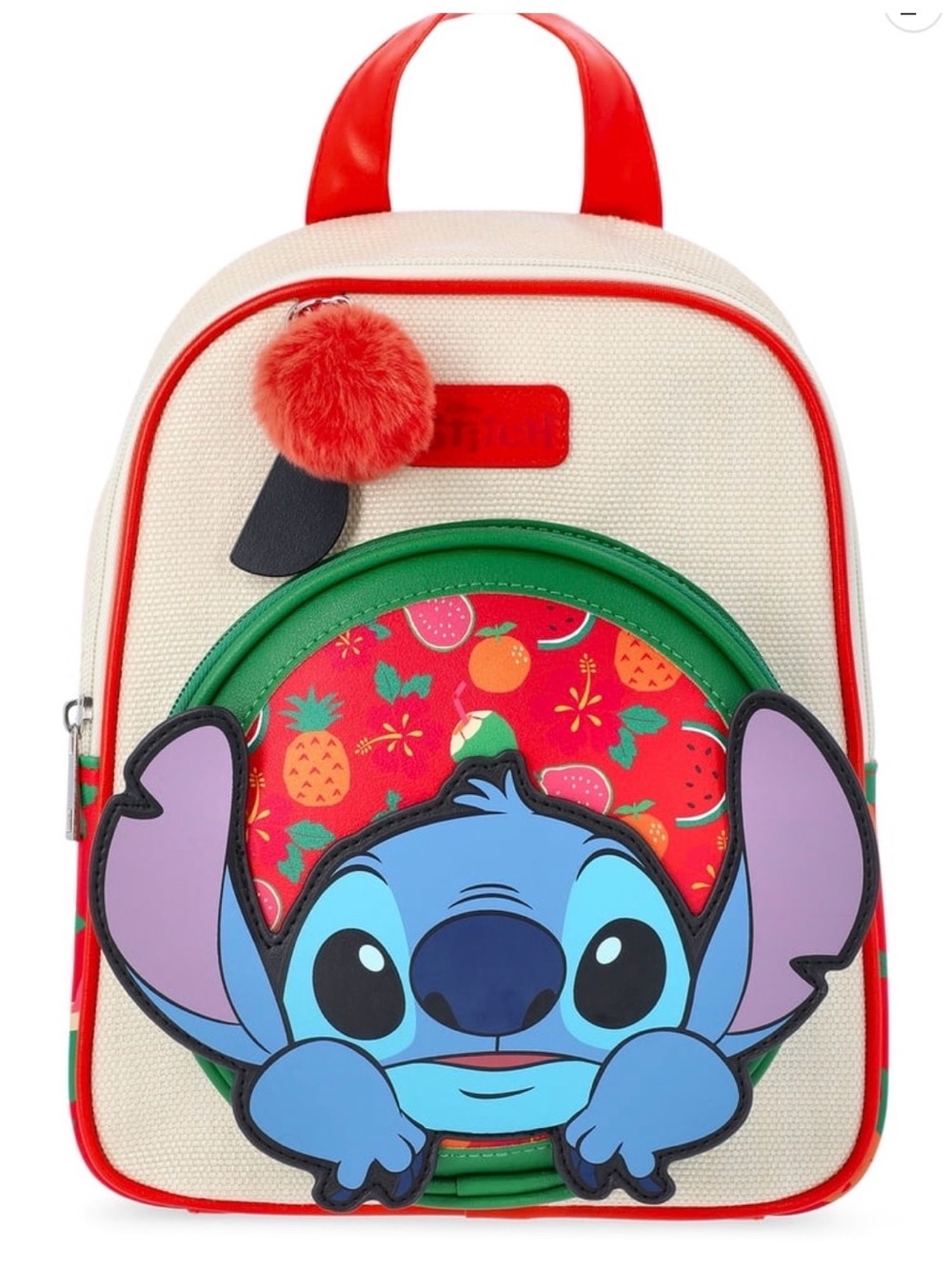 Bioworld Cream & Red Kids Stitch Fruit Mini Backpack
